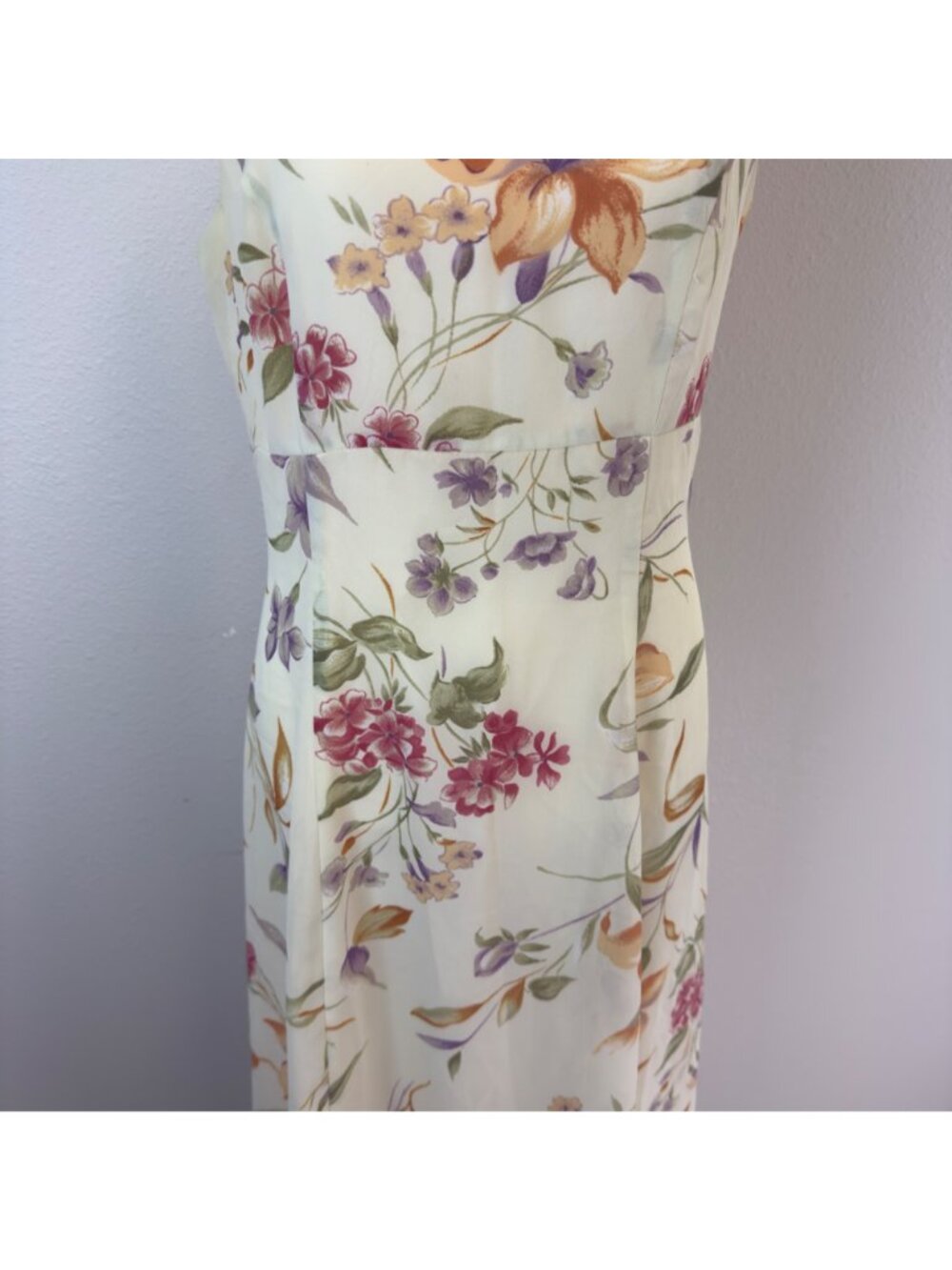 Vtg T R Bentley Floral Maxi Sundress Size 6 Sleeveless Cottage Core Fairycore - Picture 3 of 15
